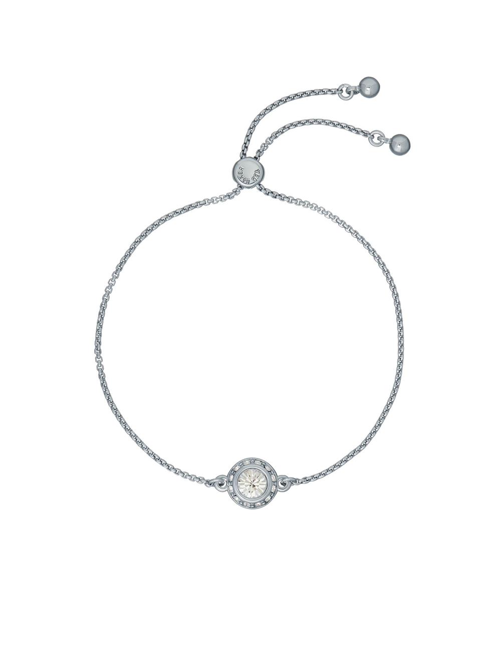 Silver Women Ted Baker SOLETA - Solitaire Sparkle Crystal Adjustable Bracelets | SA  GTO-659370