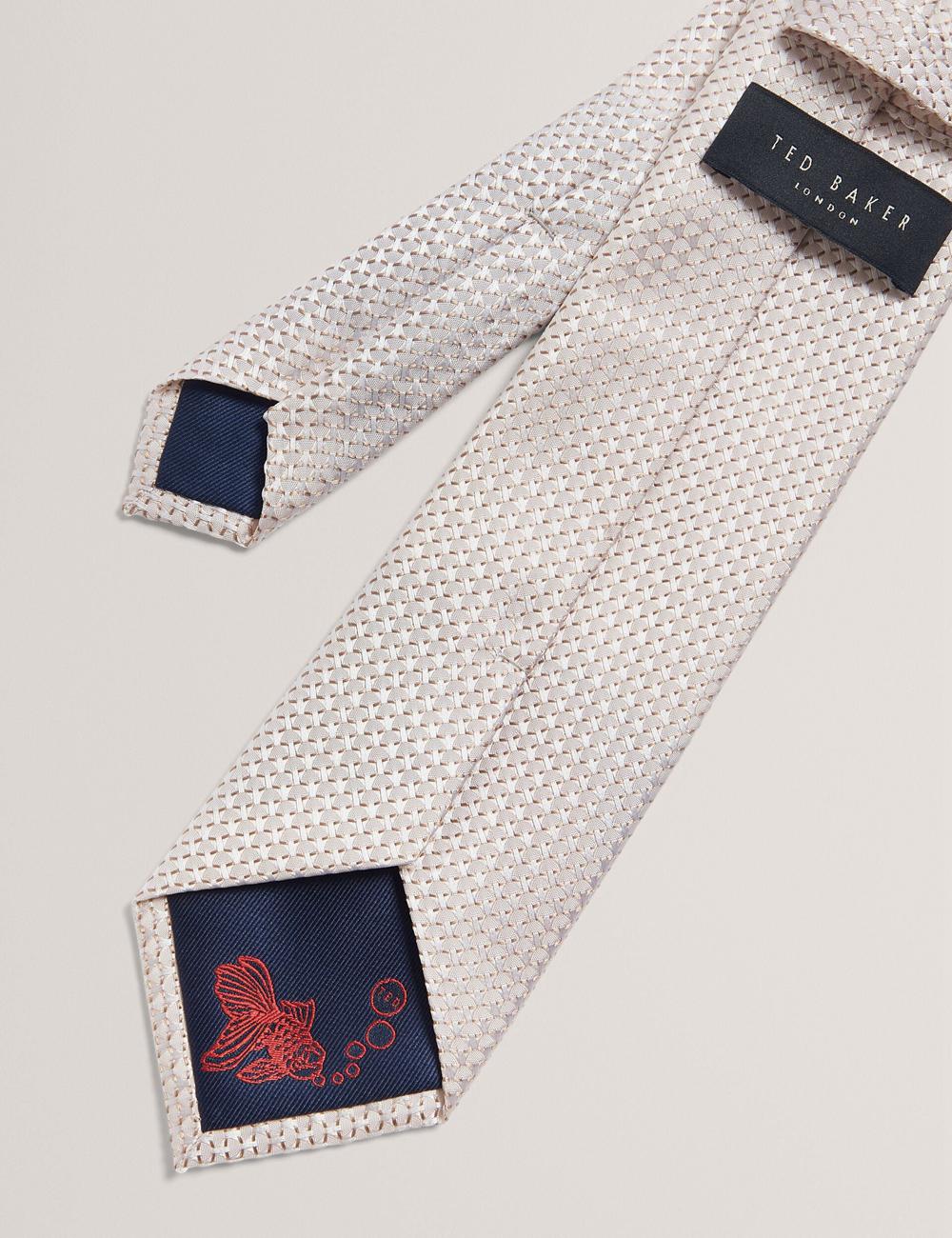 Stone Men Ted Baker CANEDON - Textured Tonal Weave Silk Ties | SA  OFZ-742801