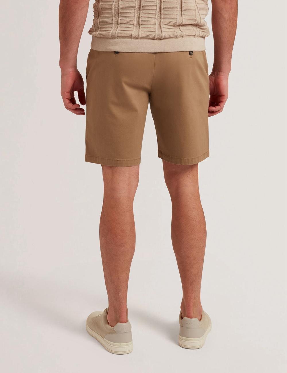 Tan Men Ted Baker BARNHAM - Regular Fit Cotton Blend Chino Shorts | SA  WVS-279068