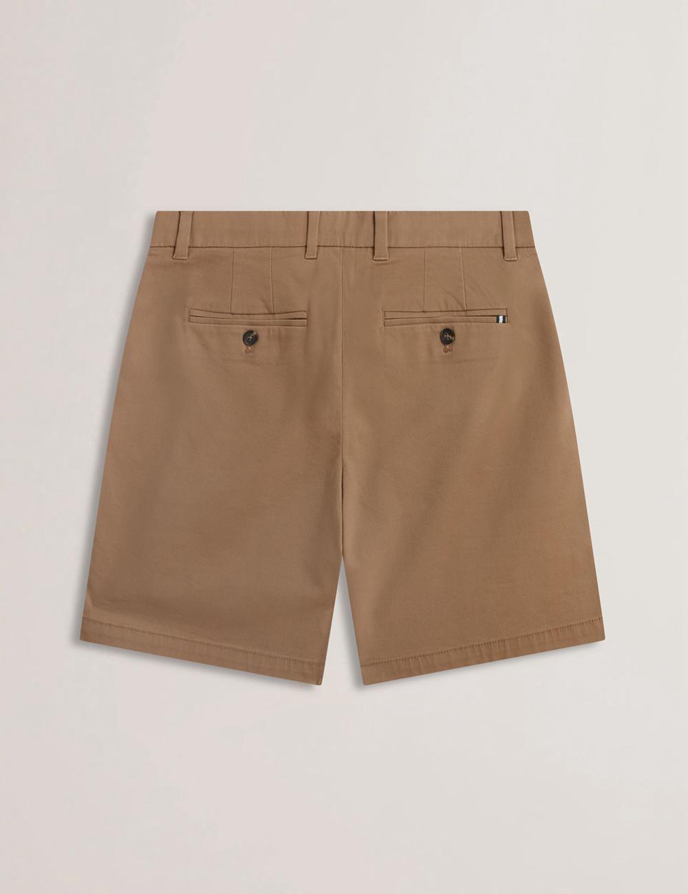 Tan Men Ted Baker BARNHAM - Regular Fit Cotton Blend Chino Shorts | SA  WVS-279068