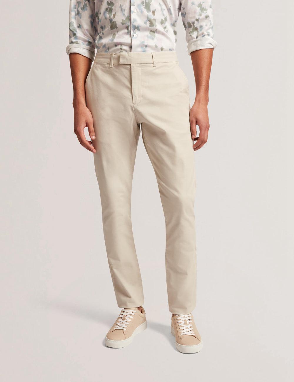 Tan Men Ted Baker BATFORD - Slim Fit Cotton Blend Chinos Trousers | SA  JSD-714598