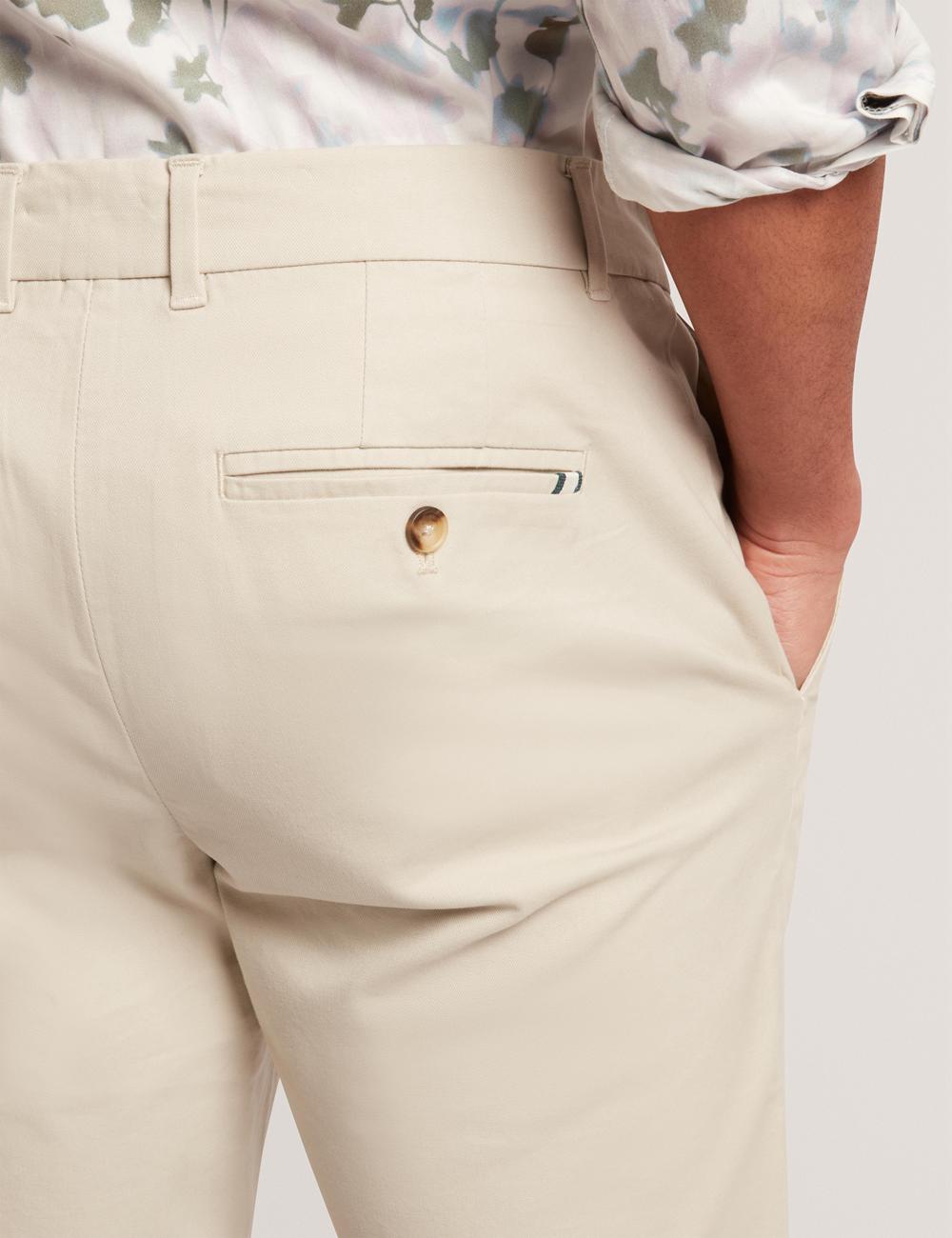 Tan Men Ted Baker BATFORD - Slim Fit Cotton Blend Chinos Trousers | SA  JSD-714598
