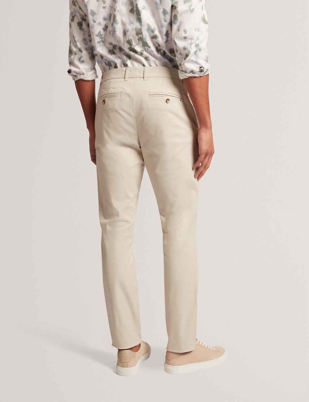 Tan Men Ted Baker BATFORD - Slim Fit Cotton Blend Chinos Trousers | SA  JSD-714598