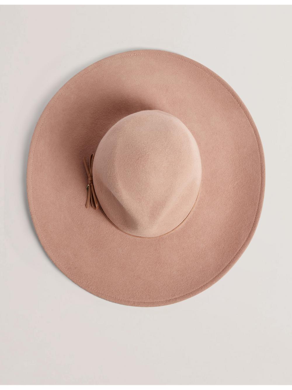 Tan Women Ted Baker ABBIIIO - Bow Detail Pure Wool Fedora Hats | SA  GYJ-758016