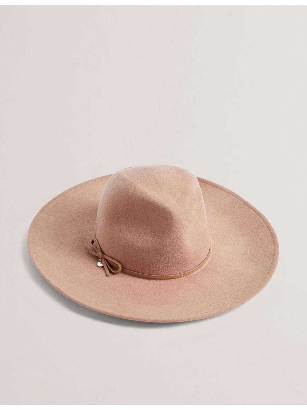 Tan Women Ted Baker ABBIIIO - Bow Detail Pure Wool Fedora Hats | SA  GYJ-758016