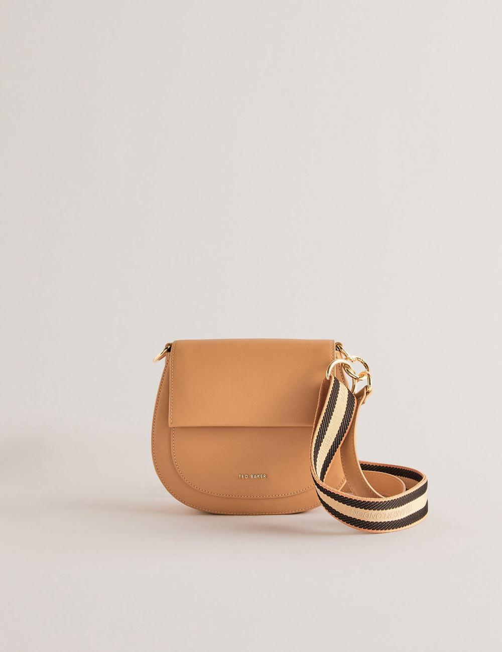 Taupe Women Ted Baker DARCELL - Leather Webbing Crossbody Satchel Satchel Bags | SA  TAS-630712