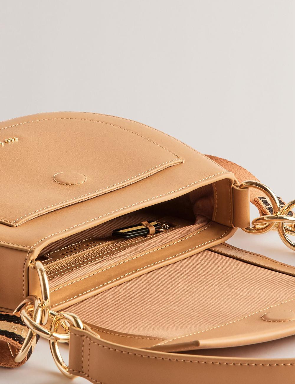 Taupe Women Ted Baker DARCELL - Leather Webbing Crossbody Satchel Satchel Bags | SA  TAS-630712