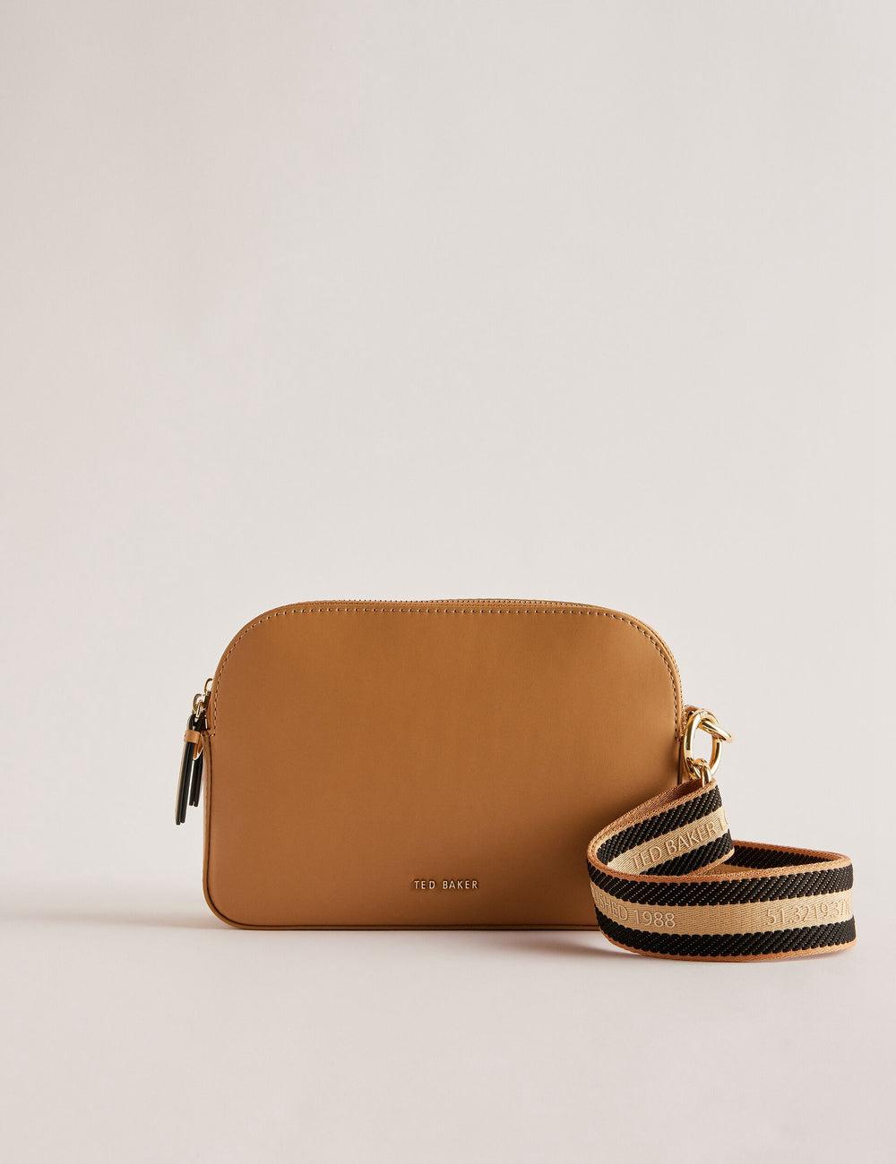 Taupe Women Ted Baker DARCELO - Leather Double Zip Crossbody Camera Camera Bag | SA  SXI-302875