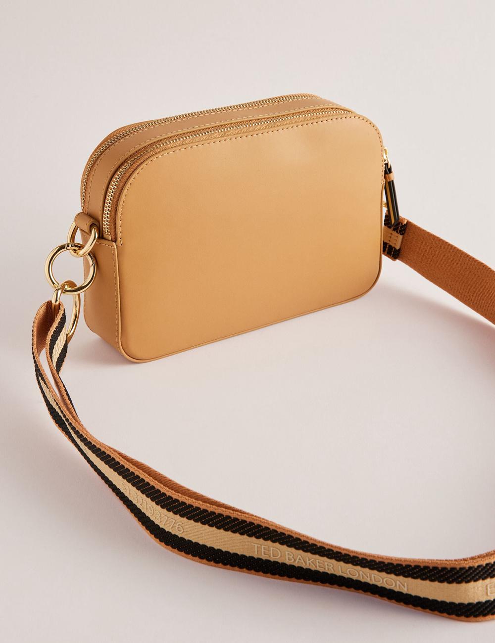 Taupe Women Ted Baker DARCELO - Leather Double Zip Crossbody Camera Camera Bag | SA  SXI-302875