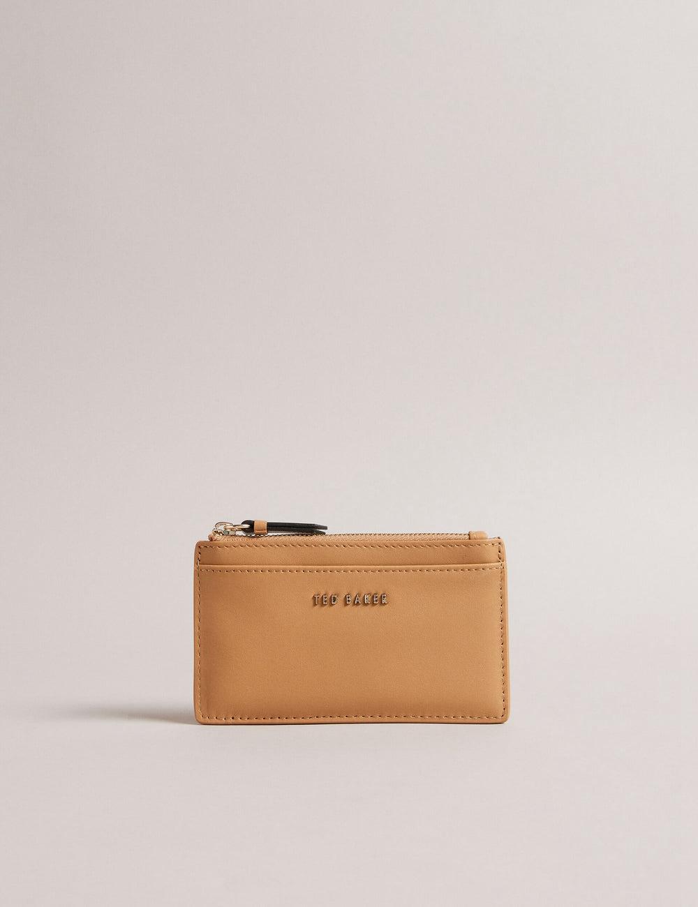 Taupe Women Ted Baker DARCENA - Branded Leather Zip Coin Purses | SA  RQF-793015