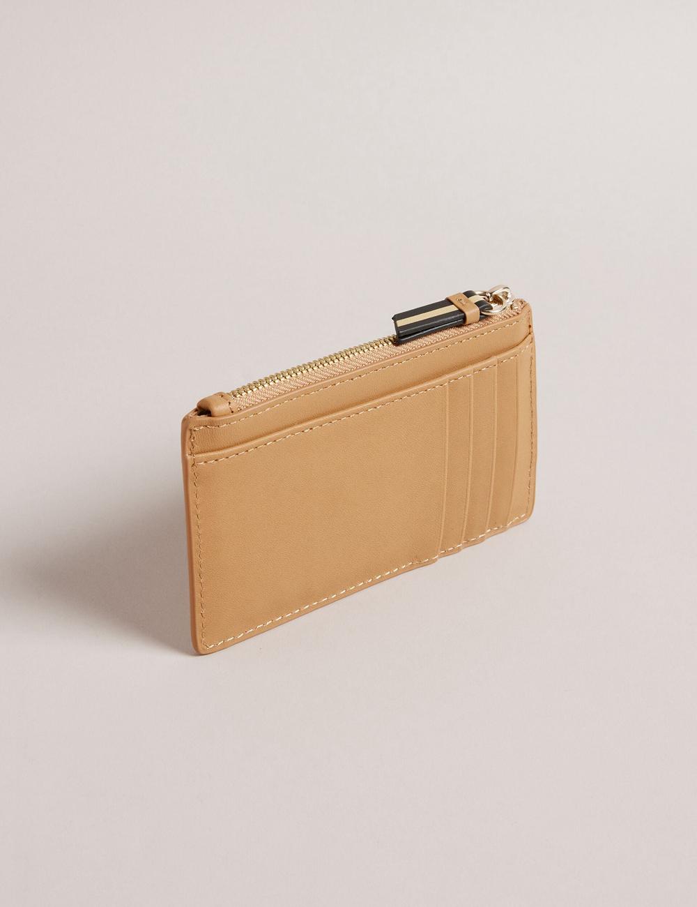 Taupe Women Ted Baker DARCENA - Branded Leather Zip Coin Purses | SA  RQF-793015