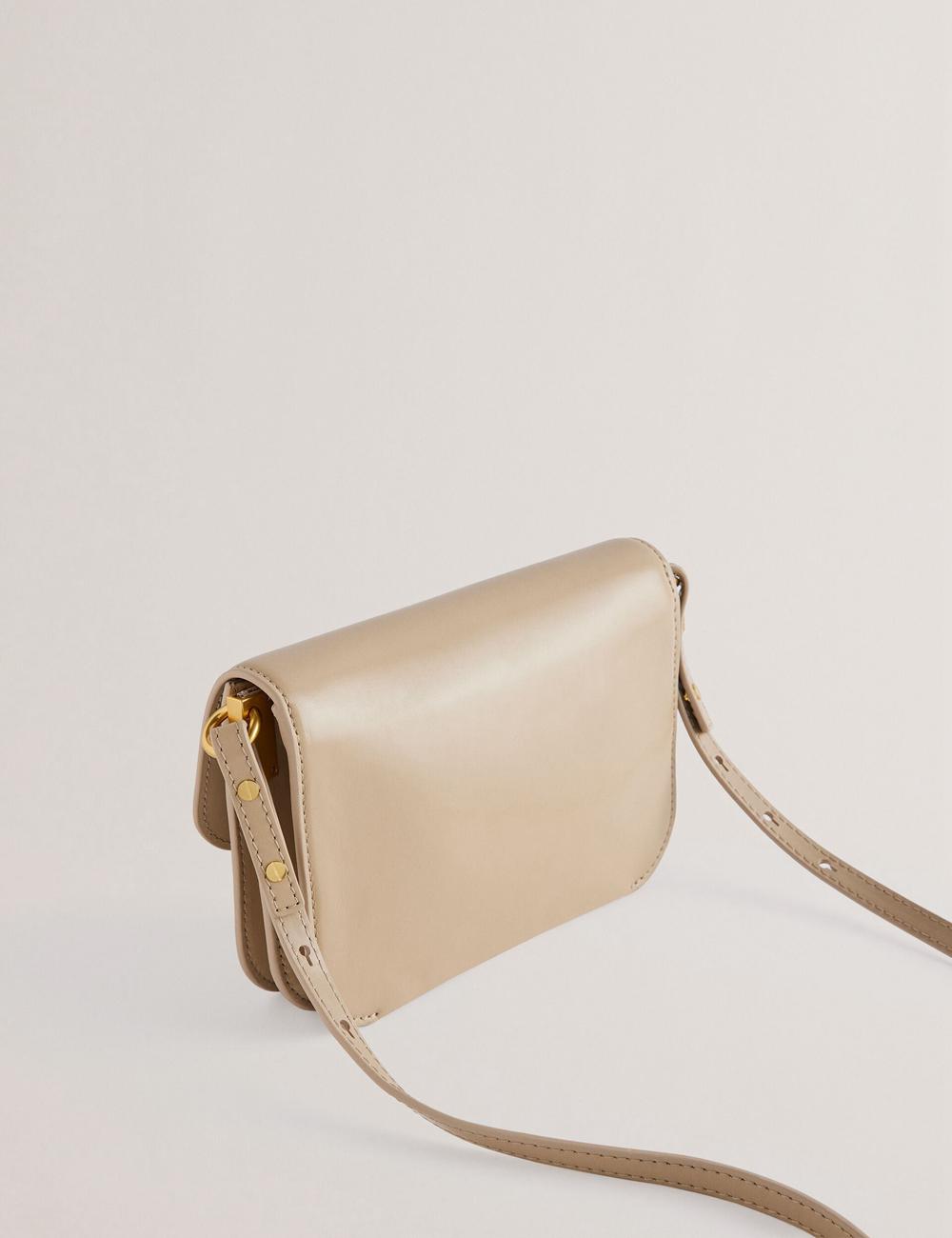 Taupe Women Ted Baker KKAYSA - Leather Twist Lock Small Crossbody Bags | SA  HRP-058714