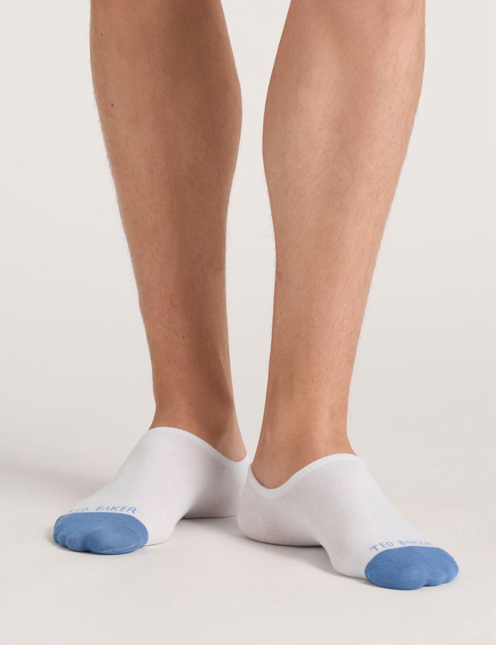 White Men Ted Baker 3 Pack Branded Liner Trainer Socks | SA  UAJ-930724