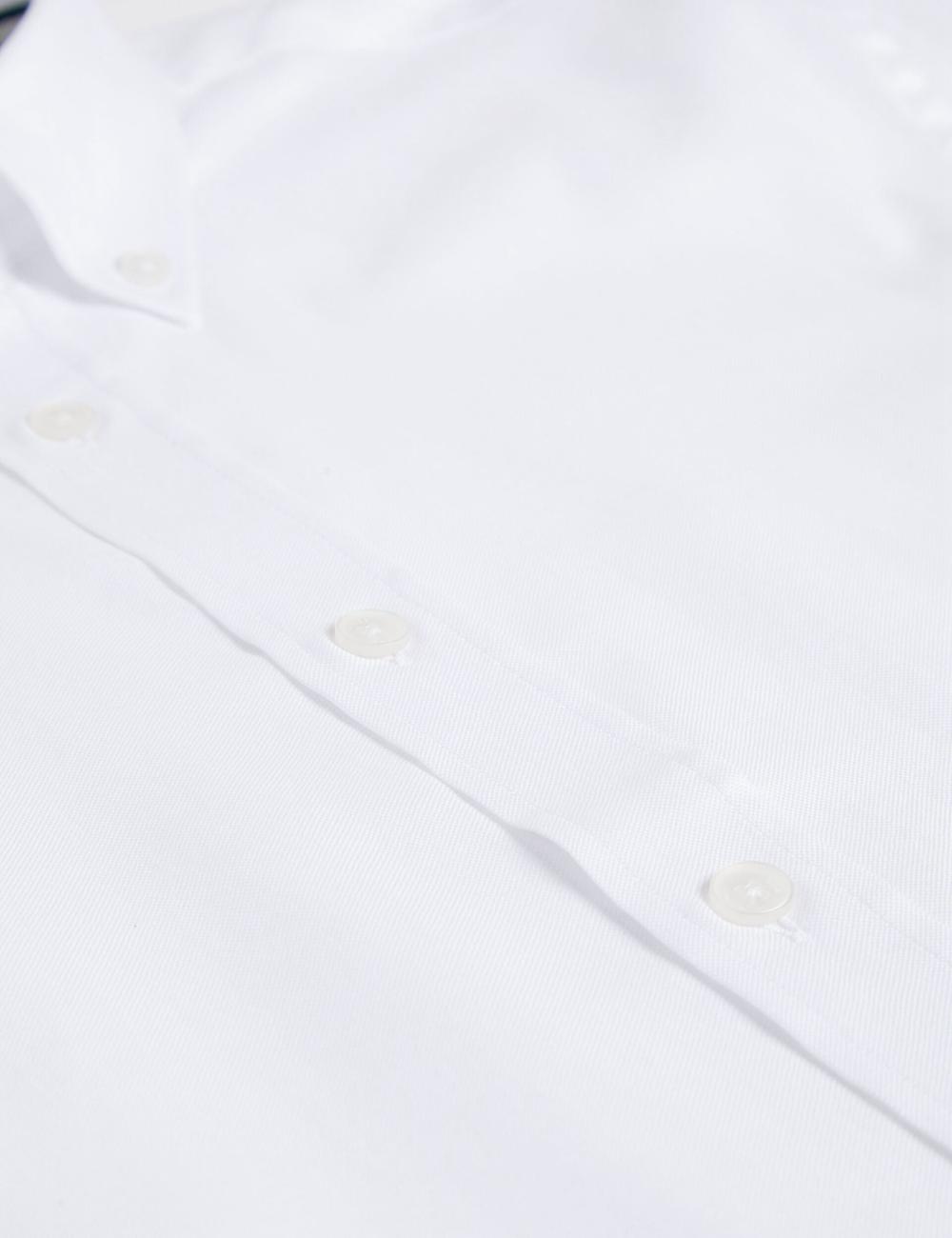 White Men Ted Baker ALDGTE - Short Sleeve Cotton Oxford Casual Shirts | SA  GVO-892437
