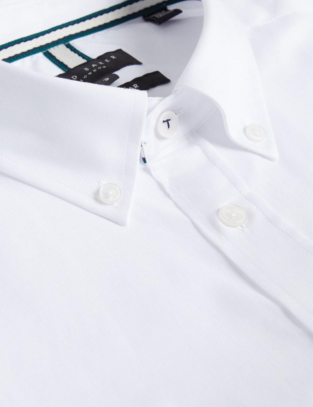White Men Ted Baker ALDGTE - Short Sleeve Cotton Oxford Casual Shirts | SA  GVO-892437