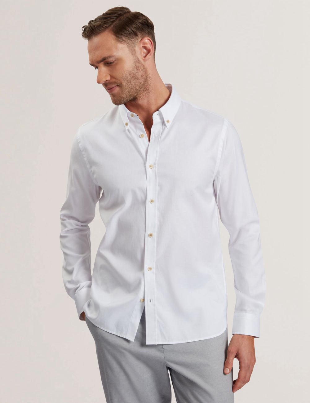 White Men Ted Baker ALLARDO - Regular Fit Cotton Oxford Casual Shirts | SA  GND-251964