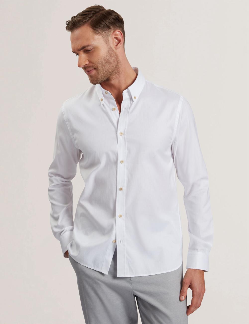 White Men Ted Baker ALLARDO - Regular Fit Cotton Oxford Casual Shirts | SA  GND-251964