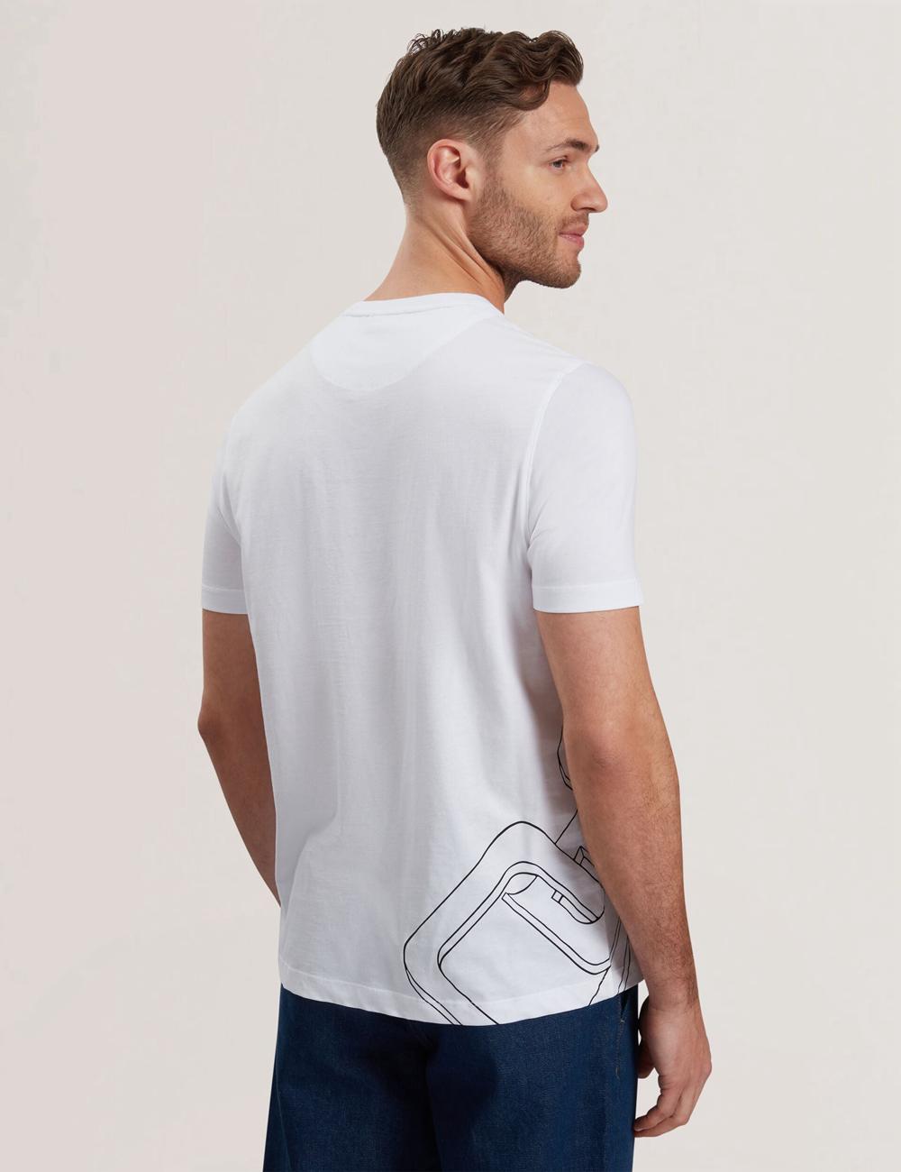 White Men Ted Baker CRAIGEY - Logo Graphic Crew Neck Cotton T-Shirts | SA  WTE-694387