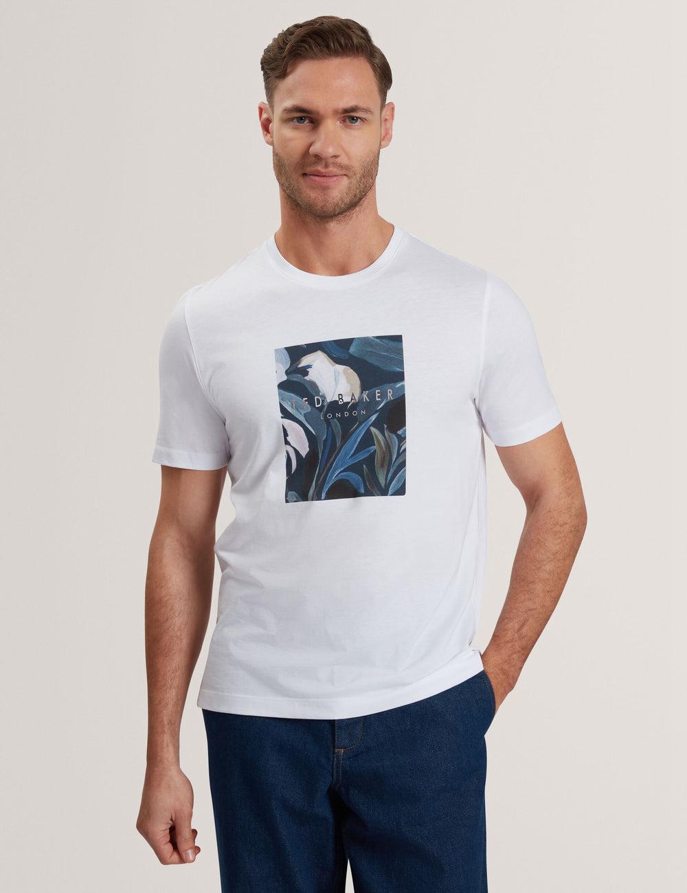 White Men Ted Baker JUSTINO - Branded Box Print Graphic Cotton T-Shirts | SA  RTZ-625348