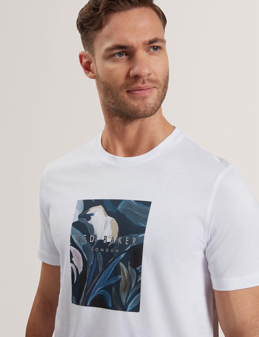 White Men Ted Baker JUSTINO - Branded Box Print Graphic Cotton T-Shirts | SA  RTZ-625348