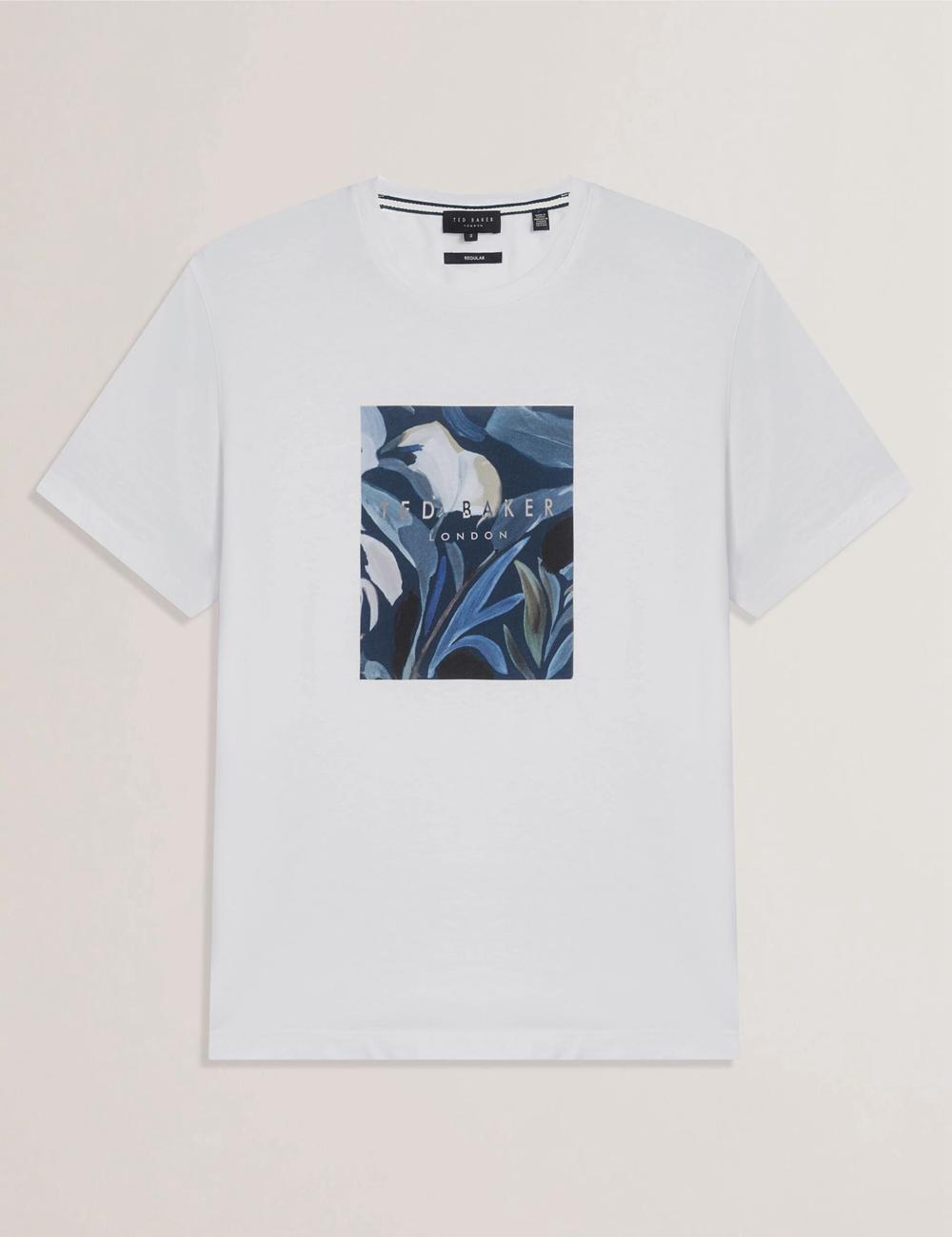 White Men Ted Baker JUSTINO - Branded Box Print Graphic Cotton T-Shirts | SA  RTZ-625348