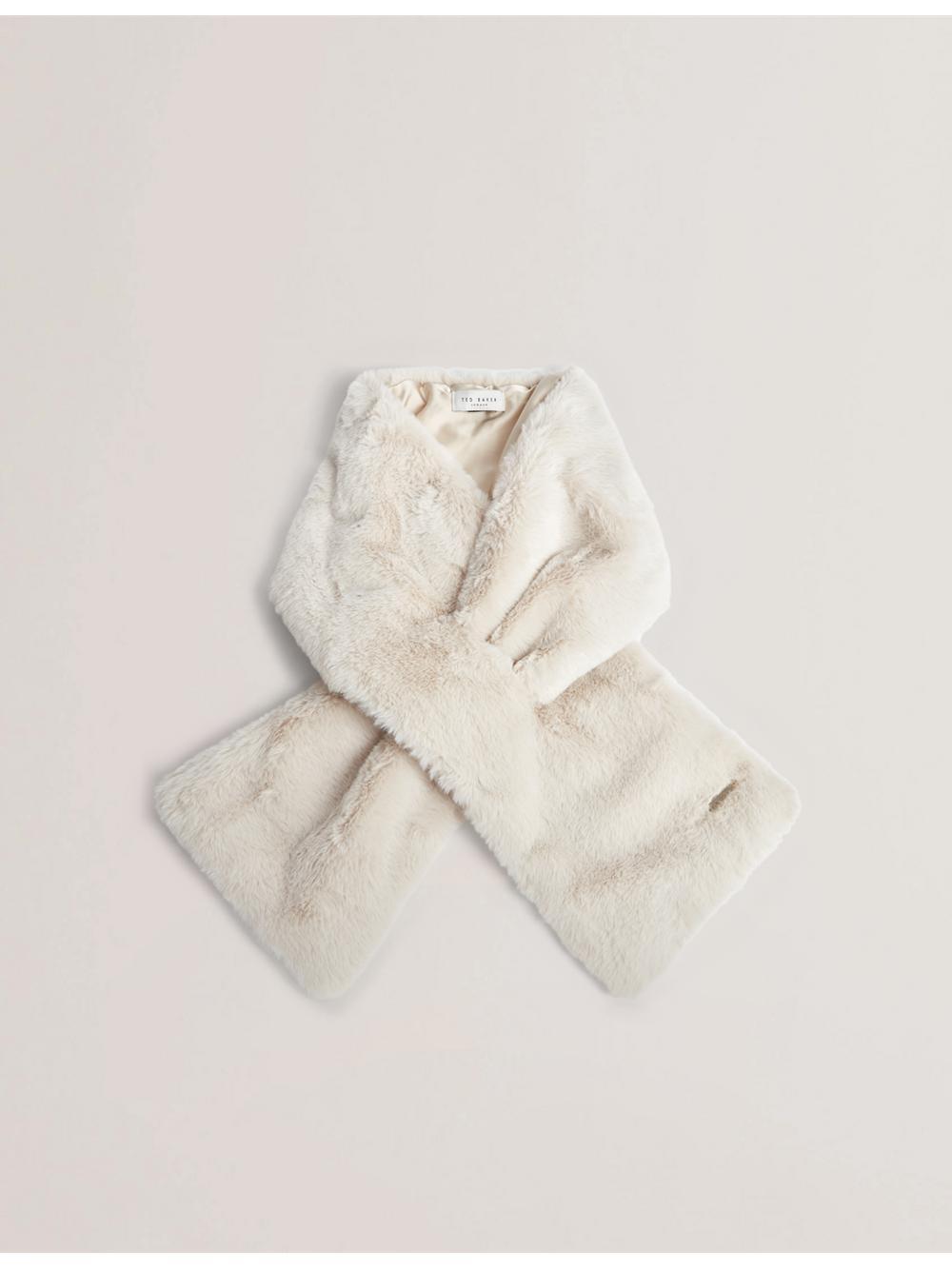 White Women Ted Baker EMAAAAS - Faux Fur Loop-Through Stole Scarves | SA  UDK-123486