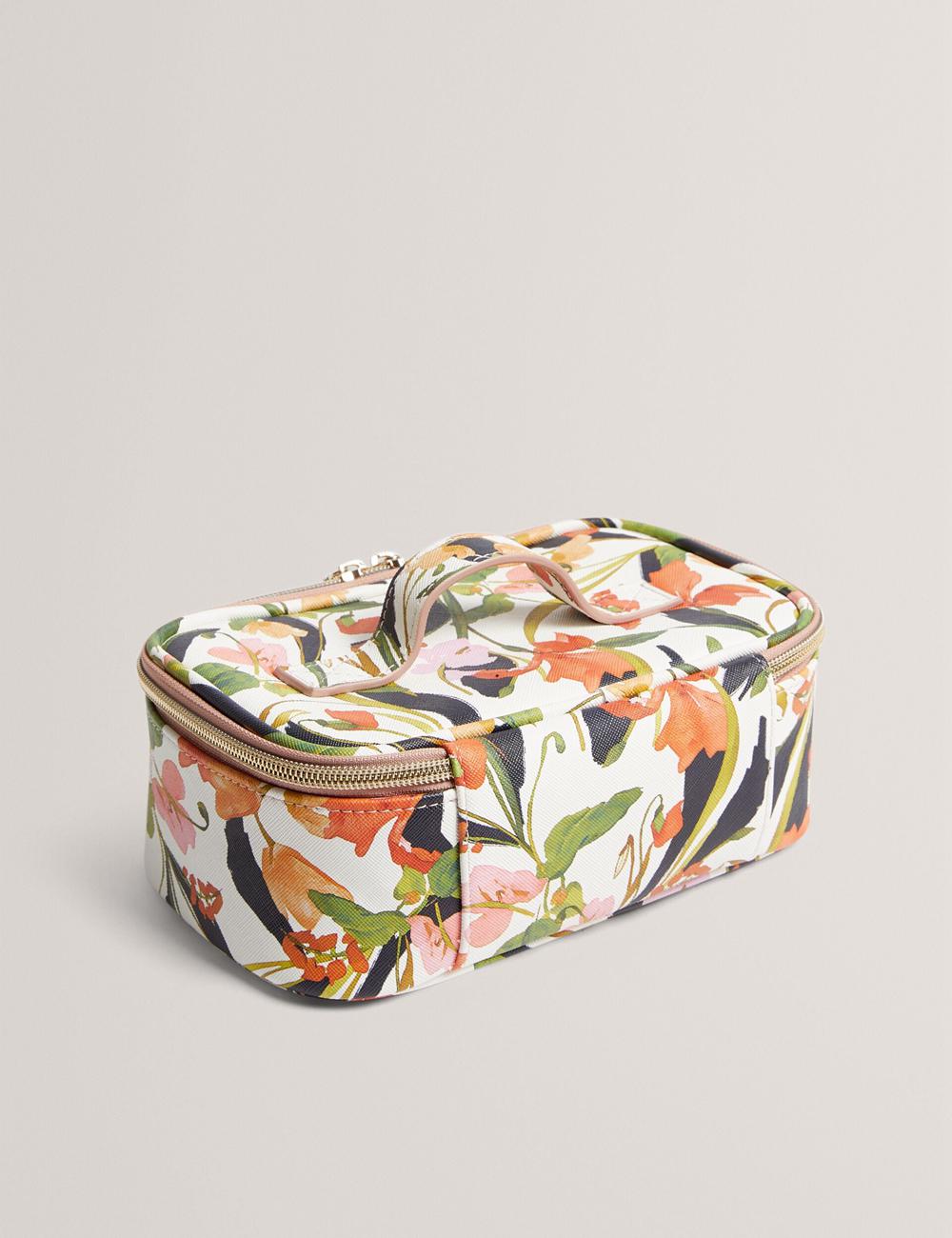 White Women Ted Baker LOUIAA - Floral Printed Small Top Handle Wash Bags | SA  AFL-925840
