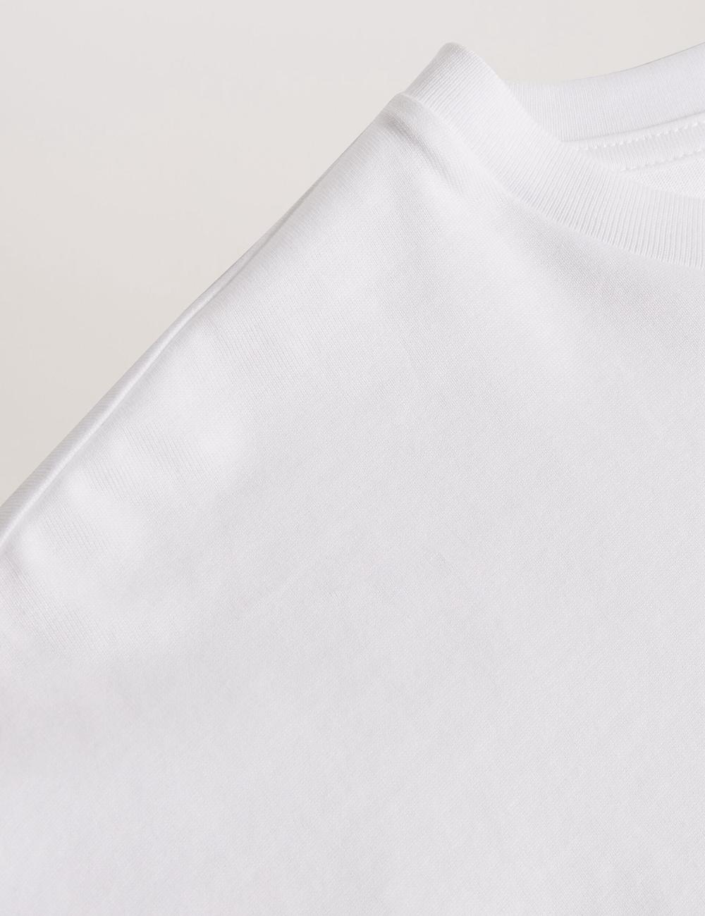 White Women Ted Baker MALORRY - Embroidered Logo Boxy Cotton T-Shirts | SA  LEN-435928
