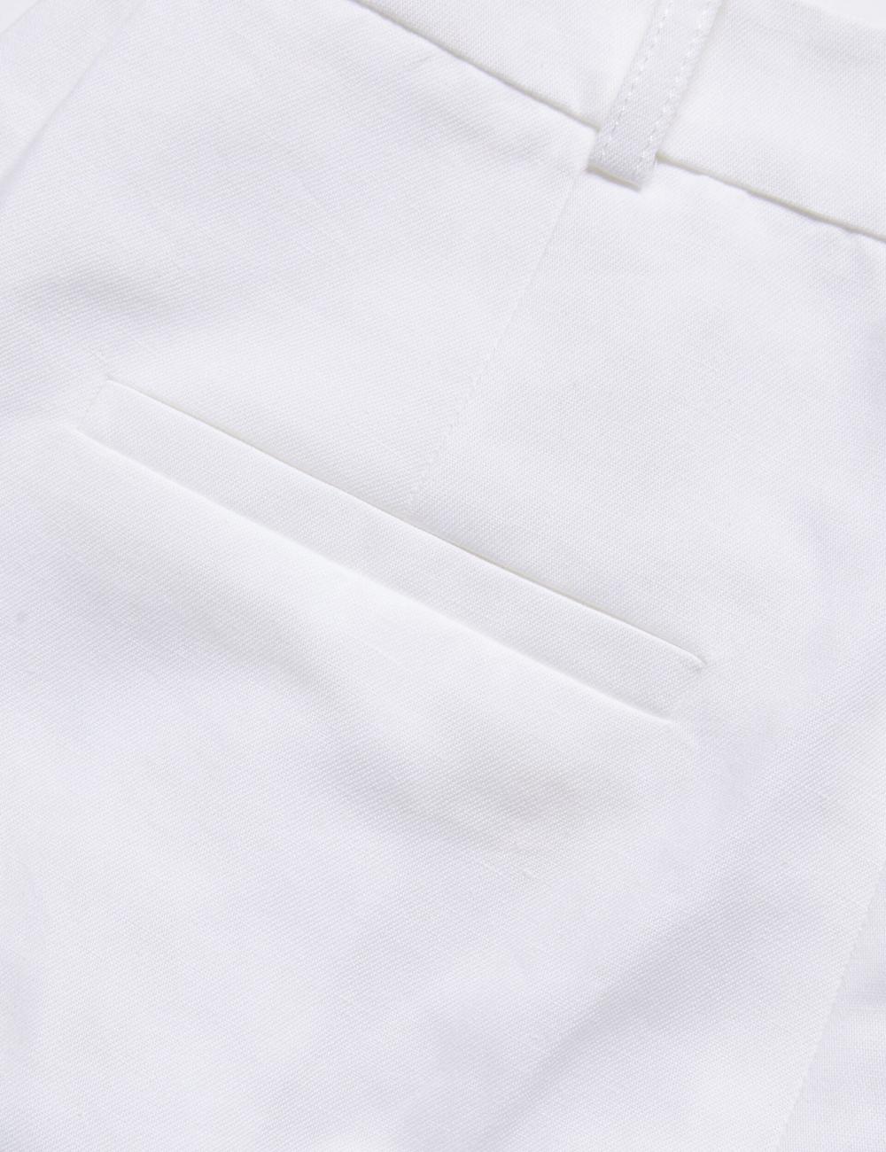 White Women Ted Baker MUSUBT - Linen Cotton High Waisted Tailored Trousers | SA  RGV-604278