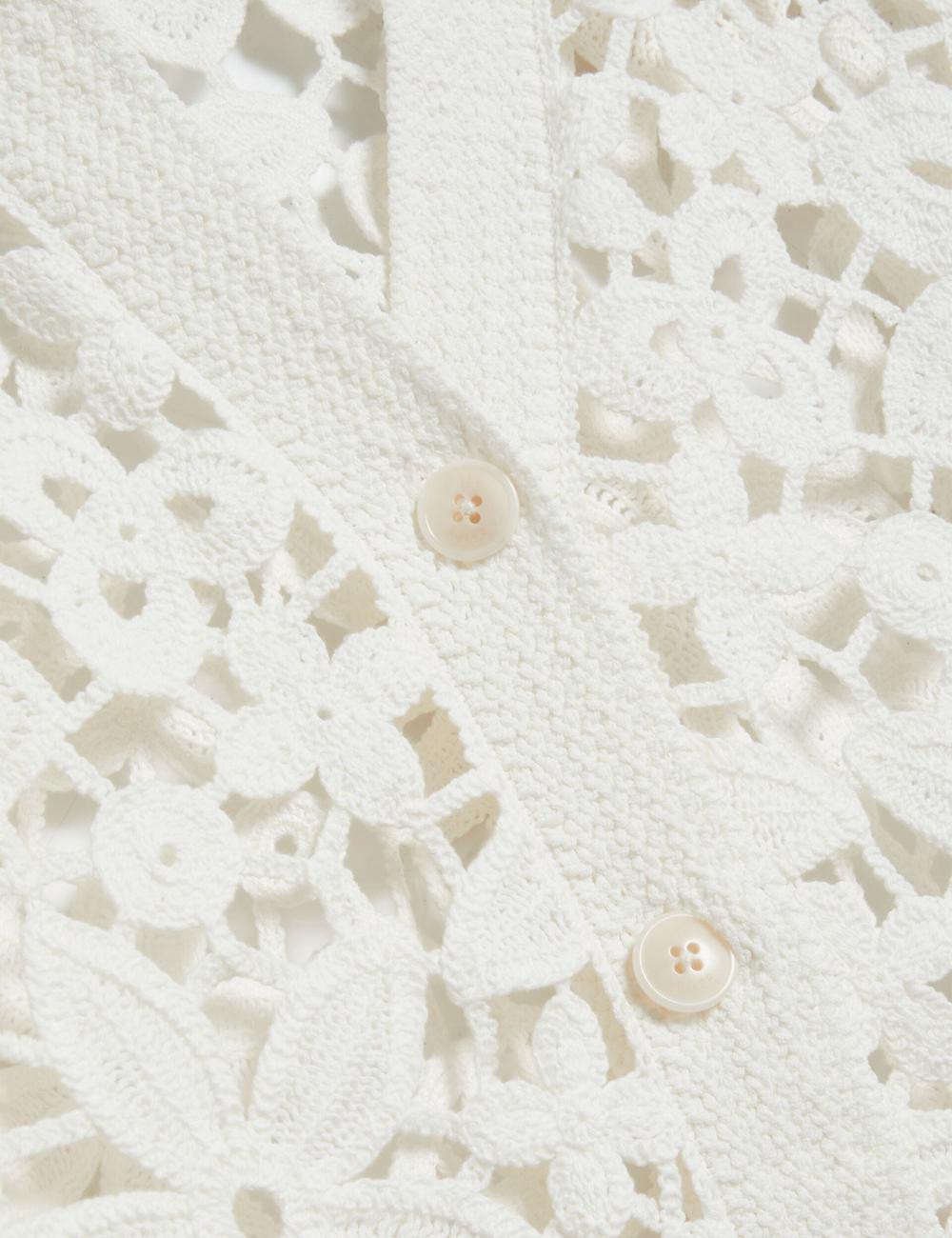 White Women Ted Baker TARLI - Crochet Open Knit Longline Cardigans | SA  MFZ-649287
